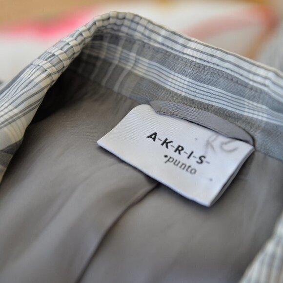 Akris Punto Silk Plaid Blazer Sz 10 - Picture 3 of 7